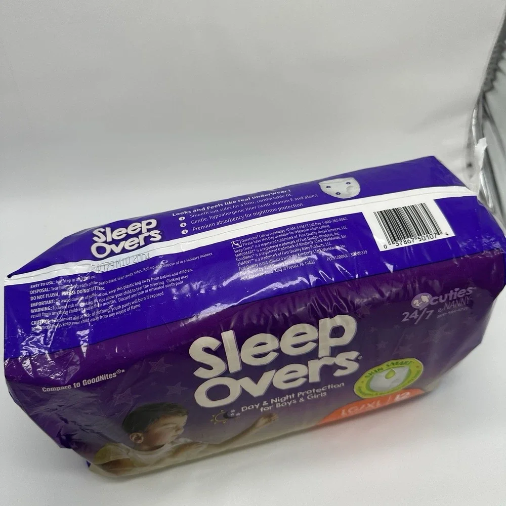 Sleep Overs By Cuties Pull Up/Underwear Large/X Large 60-125 Lbs